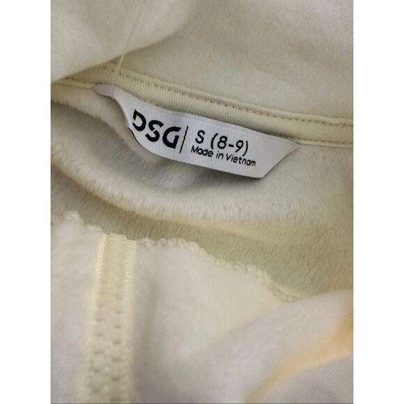 DSG Girls Cream Velour Fleece Quarter Zip Pullover Sweater Youth Small 8/9 - Picture 5 of 6
